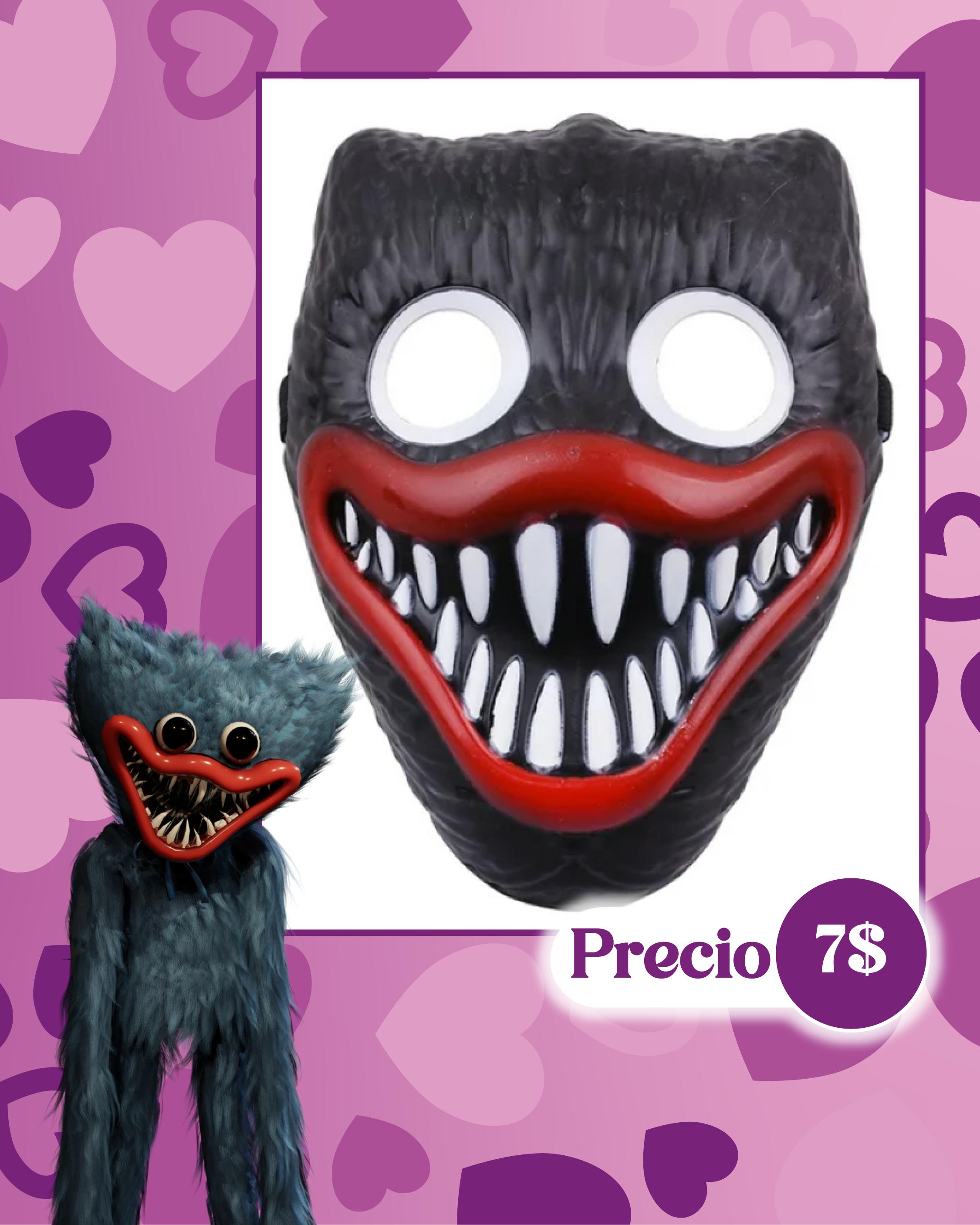 Mascara Halloween Huggy Wuggy Pesadilla